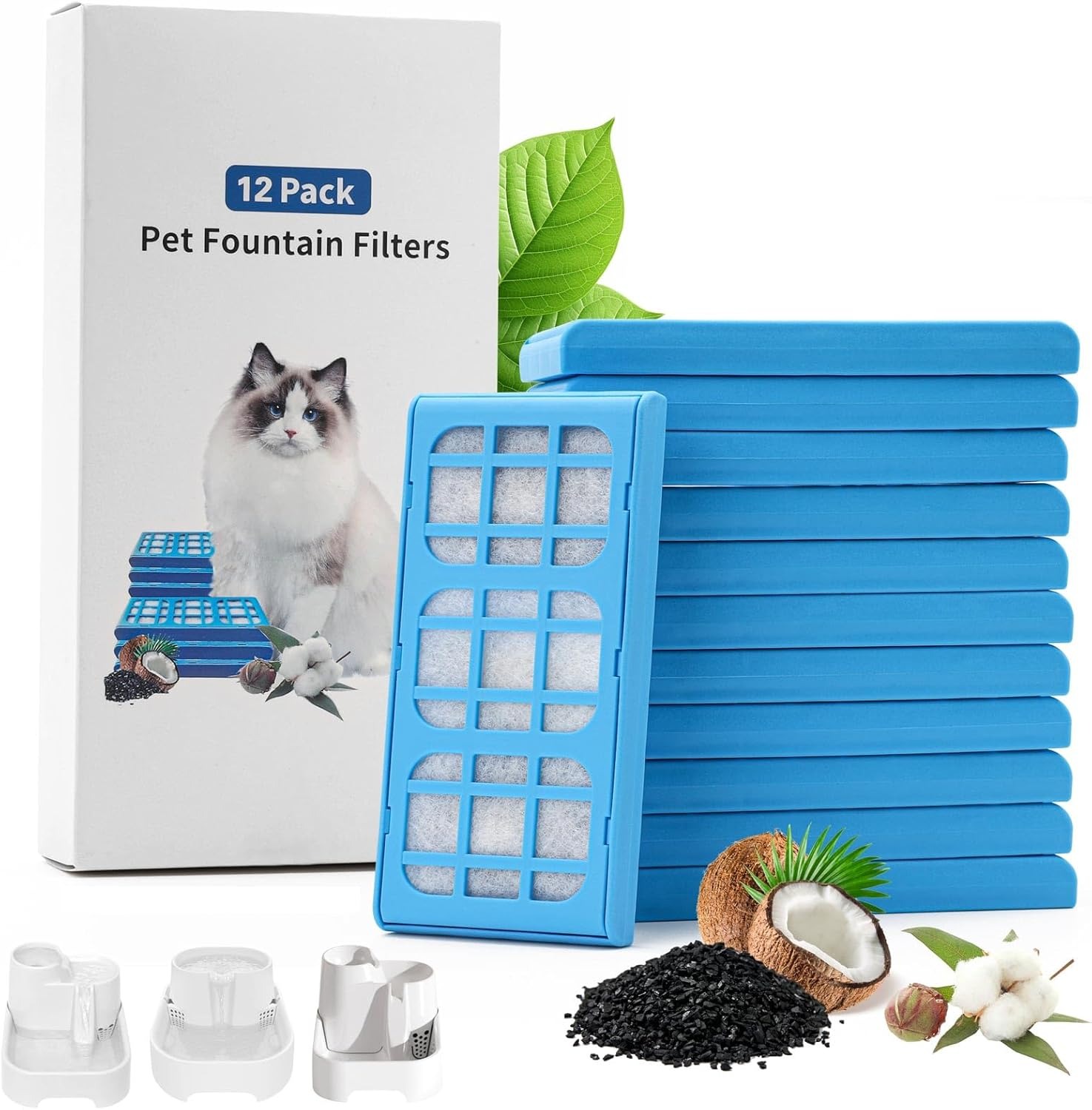 Cat Water Fountain Filter - Confezione da 12 Cartucce Filtranti di
